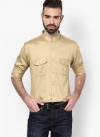 I Know Beige Slim Fit Casual Shirt