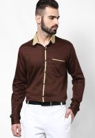 I Know Brown Slim Fit Casual Shirt