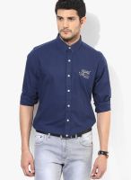 Izod Navy Blue Casual Shirt