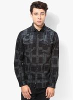 Jack & Jones Black Printed Slim Fit Casual Shirts