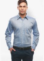 Jogur Blue Striped Regular Fit Casual Shirt