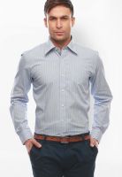 Jogur Blue Striped Regular Fit Casual Shirt