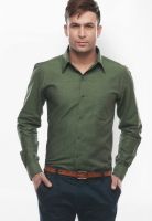 Jogur Green Regular Fit Casual Shirt