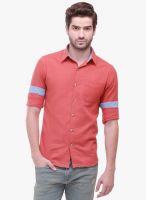 Jogur Pink Solid Slim Fit Casual Shirt