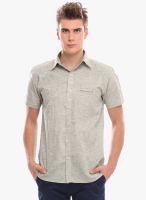 Jogur Solid Green Casual Shirt