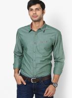 John Players Green Casual Shirt