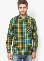 John Players Green Trim Fit Casual Shirtgreen Slim Fit Casual Shirt