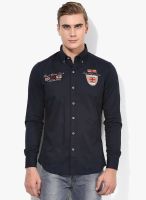 John Players Navy Blue Casual Shirt