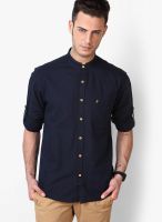 John Players Navy Blue Casual Shirt