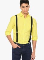 John Players Solid Lemon Casual Shirt (Trim Fit)