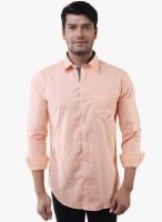 Lee Marc Orange Solid Regular Fit Casual Shirt