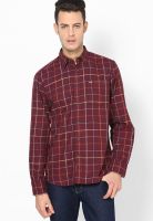 Lee Maroon Casual Shirt