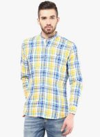Monteil & Munero Checked Yellow Linen Casual Shirt
