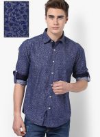 Monteil & Munero Printed Blue Casual Shirt