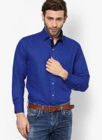Monteil & Munero Solid Blue Linen Casual Shirt
