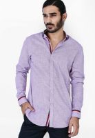 Mr Button Purple Slim Fit Casual Shirt