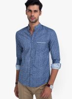 Mr Button Striped Blue Casual Shirt