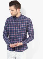 Numero Uno Blue Checked Slim Fit Casual Shirt