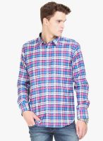 Orange Valley Pink Checked Slim Fit Casual Shirt