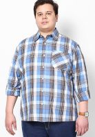 Pluss Blue Checked Casual Shirt