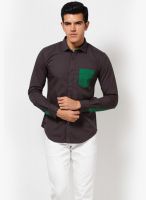 Probase Solid Brown Casual Shirt