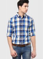 Riot Jeans Blue Check Regular Fit Casual Shirt