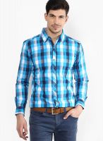 Riot Jeans Blue Check Regular Fit Casual Shirt