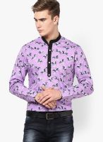 See Designs Printed Purple Casual Shirt
