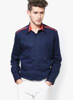 See Designs Solid Blue Casual Shirt