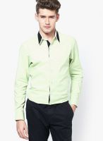 See Designs Solid Green Casual Shirt