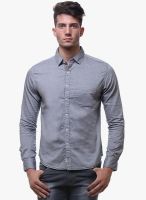 Sera Grey Solid Slim Fit Casual Shirt