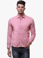 Sera Pink Solid Slim Fit Casual Shirt