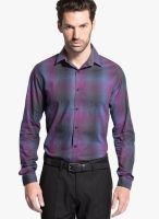 Sisley Purple Slim Fit Casual Shirt