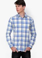 The Indian Garage Co. Blue Check Slim Fit Casual Shirt