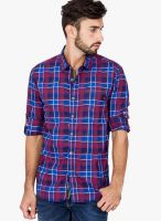 The Indian Garage Co. Blue Checks Slim Fit Casual Shirt