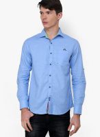 The Indian Garage Co. Blue Slim Fit Casual Shirt