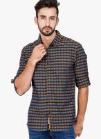 The Indian Garage Co. Brown Checks Slim Fit Casual Shirt