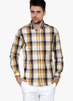 The Indian Garage Co. Checked Yellow Casual Shirt