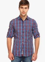The Indian Garage Co. Checks Blue Casual Shirt