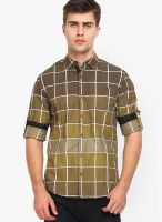 The Indian Garage Co. Checks Olive Casual Shirt