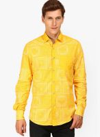 The Indian Garage Co. Printed Yellow Casual Shirt