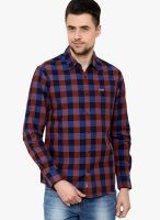 The Indian Garage Co. Rust Check Slim Fit Casual Shirt