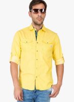 The Indian Garage Co. Yellow Slim Fit Casual Shirt