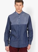 Timsy & Siddhartha Printed Navy Blue Casual Shirt