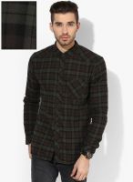 Tom Tailor Green Checked Regular Fit Casual Shirt