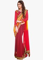 Triveni Sarees Red Printed Saree