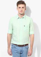 U.S. Polo Assn. Green Regular Fit Casual Shirt