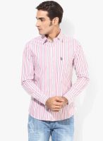 U.S. Polo Assn. Red Striped Regular Fit Casual Shirt