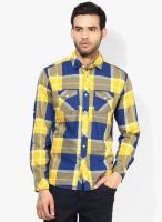 Ucla Yellow Slim Fit Casual Shirt