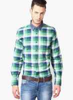 United Colors of Benetton Green Checks Casual Shirt